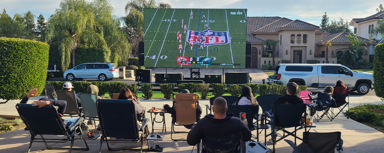 2023 Super Bowl watch party with a FunFlicks LED Trailer