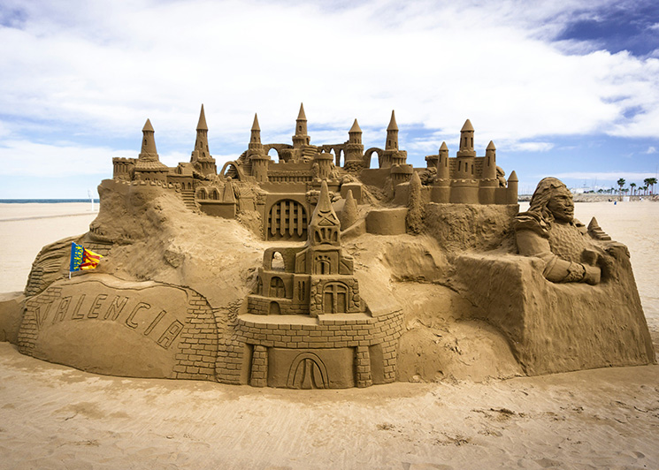 Professionally crafted sand castle