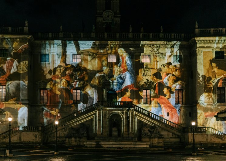 Projection mapping on a building