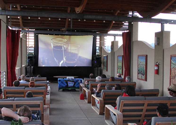 FunFlicks outdoor movie screen at a winery