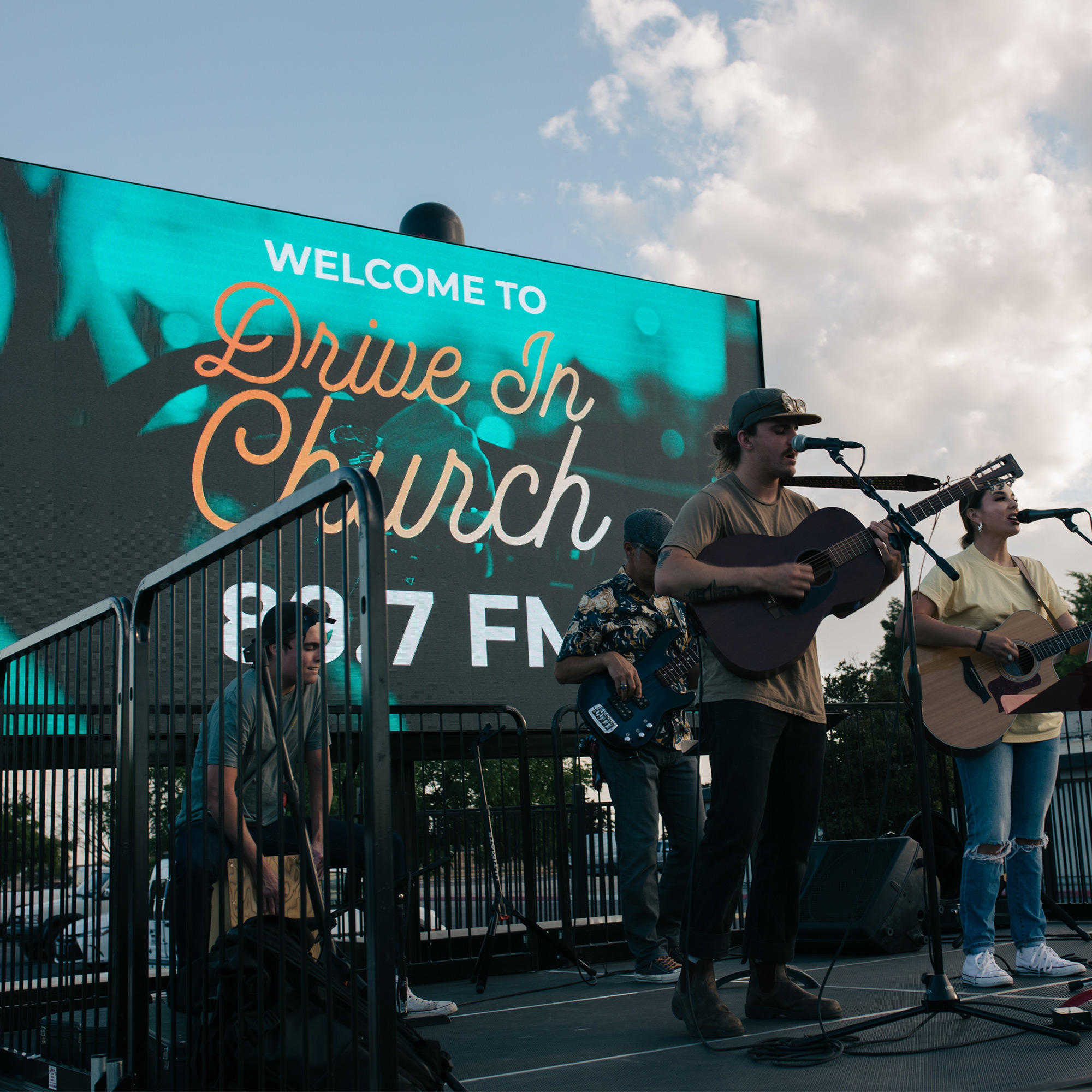FunFlicks® LED trailer at an outdoor church concert